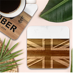 Union Jack London Flag Uk Marble Wood Coaster (square) by Celenk