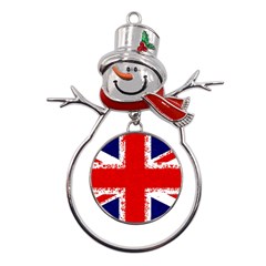 Union Jack London Flag Uk Metal Snowman Ornament