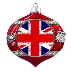 Union Jack London Flag Uk Metal Snowflake And Bell Red Ornament by Celenk