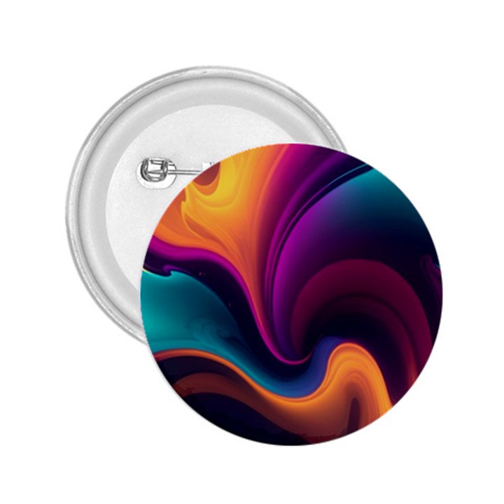 Abstract Colorful Waves Painting 2.25  Buttons