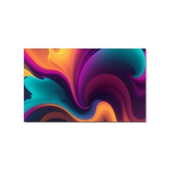 Abstract Colorful Waves Painting Sticker Rectangular (10 pack)