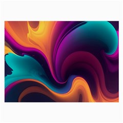 Abstract Colorful Waves Painting Large Glasses Cloth