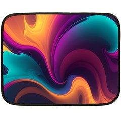 Abstract Colorful Waves Painting Fleece Blanket (Mini)