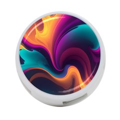 Abstract Colorful Waves Painting 4-Port USB Hub (Two Sides)