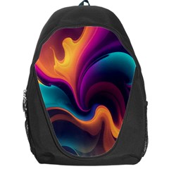 Abstract Colorful Waves Painting Backpack Bag