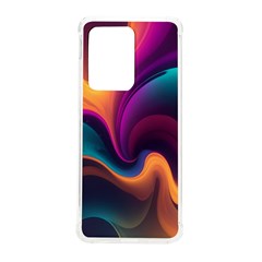 Abstract Colorful Waves Painting Samsung Galaxy S20 Ultra 6.9 Inch TPU UV Case