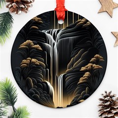 Waterfall Water Nature Springs Ornament (round) by Simbadda