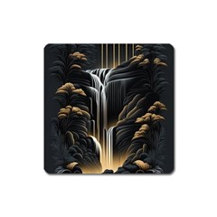 Waterfall Water Nature Springs Square Magnet by Simbadda