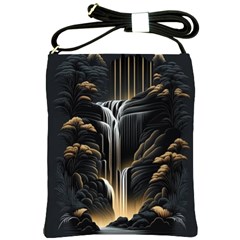 Waterfall Water Nature Springs Shoulder Sling Bag by Simbadda