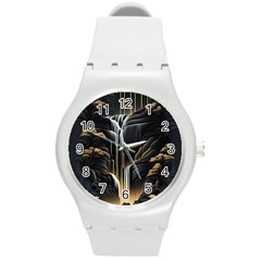 Waterfall Water Nature Springs Round Plastic Sport Watch (m) by Simbadda