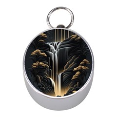 Waterfall Water Nature Springs Mini Silver Compasses by Simbadda