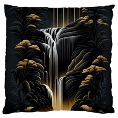 Waterfall Water Nature Springs Large Premium Plush Fleece Cushion Case (one Side) by Simbadda