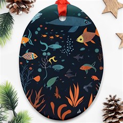 Underwater Ocean Animals Sea Ornament (oval) by Simbadda