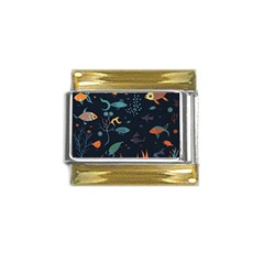 Underwater Ocean Animals Sea Gold Trim Italian Charm (9mm) by Simbadda