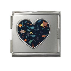 Underwater Ocean Animals Sea Mega Link Heart Italian Charm (18mm) by Simbadda