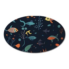 Underwater Ocean Animals Sea Oval Magnet by Simbadda