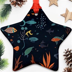 Underwater Ocean Animals Sea Star Ornament (two Sides) by Simbadda