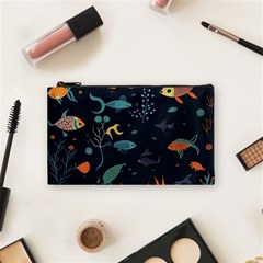 Underwater Ocean Animals Sea Cosmetic Bag (small) by Simbadda