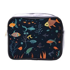 Underwater Ocean Animals Sea Mini Toiletries Bag (one Side) by Simbadda