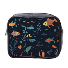 Underwater Ocean Animals Sea Mini Toiletries Bag (two Sides) by Simbadda