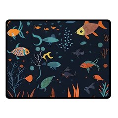 Underwater Ocean Animals Sea Two Sides Fleece Blanket (small) by Simbadda