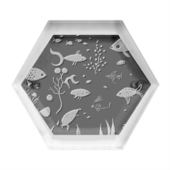 Underwater Ocean Animals Sea Hexagon Wood Jewelry Box by Simbadda