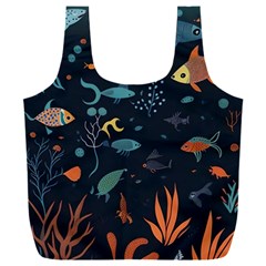 Underwater Ocean Animals Sea Full Print Recycle Bag (xxl) by Simbadda