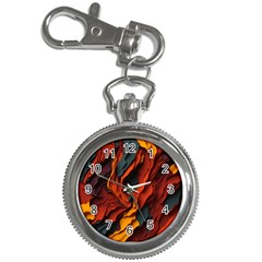 Abstract Colorful Waves Painting Art Key Chain Watches by Simbadda