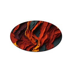 Abstract Colorful Waves Painting Art Sticker (oval) by Simbadda