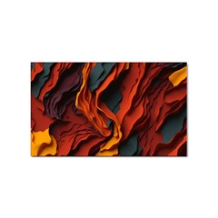 Abstract Colorful Waves Painting Art Sticker (rectangular)