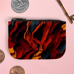 Abstract Colorful Waves Painting Art Mini Coin Purse by Simbadda