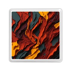 Abstract Colorful Waves Painting Art Memory Card Reader (square) by Simbadda