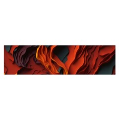 Abstract Colorful Waves Painting Art Oblong Satin Scarf (16  X 60 ) by Simbadda