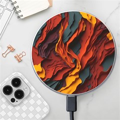 Abstract Colorful Waves Painting Art Wireless Fast Charger(white) by Simbadda