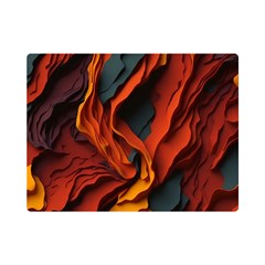 Abstract Colorful Waves Painting Art Premium Plush Fleece Blanket (mini) by Simbadda