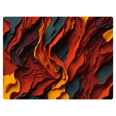 Abstract Colorful Waves Painting Art Premium Plush Fleece Blanket (extra Small) by Simbadda