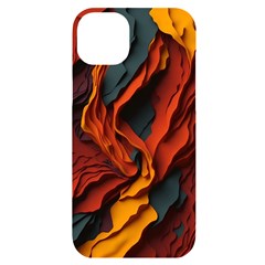 Abstract Colorful Waves Painting Art Iphone 14 Plus Black Uv Print Case by Simbadda