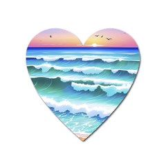 Ocean Sea Waves Beach Heart Magnet by Simbadda