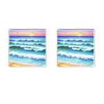 Ocean Sea Waves Beach Cufflinks (Square) Front(Pair)