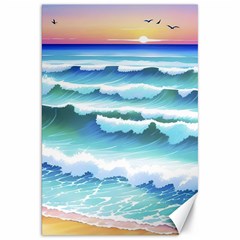 Ocean Sea Waves Beach Canvas 20  X 30  by Simbadda