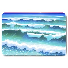 Ocean Sea Waves Beach Large Doormat by Simbadda