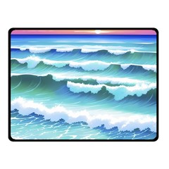 Ocean Sea Waves Beach Two Sides Fleece Blanket (small) by Simbadda