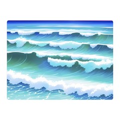 Ocean Sea Waves Beach Two Sides Premium Plush Fleece Blanket (mini) by Simbadda