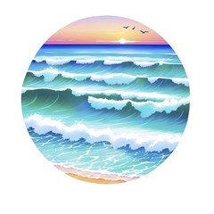 Ocean Sea Waves Beach Mini Round Pill Box