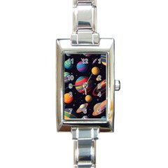 Planet Star Fantasy Rectangle Italian Charm Watch