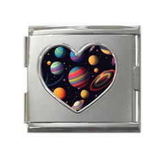 Planet Star Fantasy Mega Link Heart Italian Charm (18mm) by Simbadda