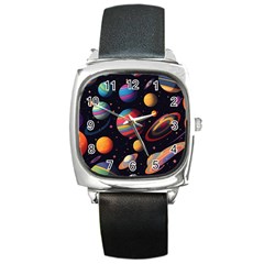 Planet Star Fantasy Square Metal Watch by Simbadda