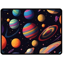 Planet Star Fantasy Two Sides Fleece Blanket (large) by Simbadda