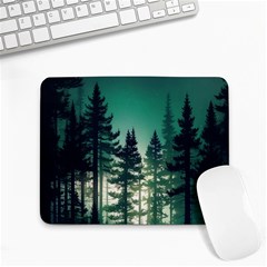 Magic Pine Forest Night Landscape Small Mousepad by Simbadda