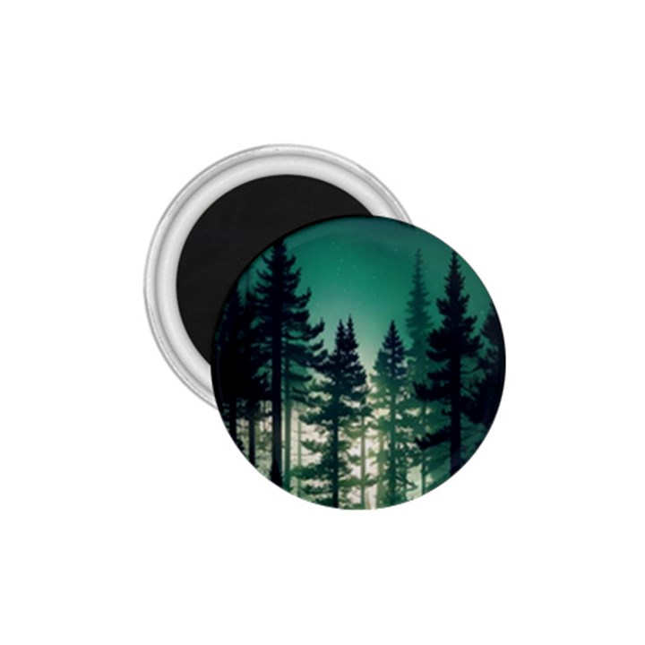 Magic Pine Forest Night Landscape 1.75  Magnets